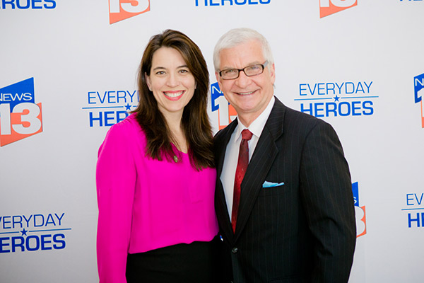 Amber Larkin, Founder, and Ed Heiland, host of the News 13 Everyday Hero segments